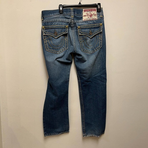 Vintage True Religion Men’s 34 Straight Joey Super T Big T Jeans Made In USA - Picture 2 of 7